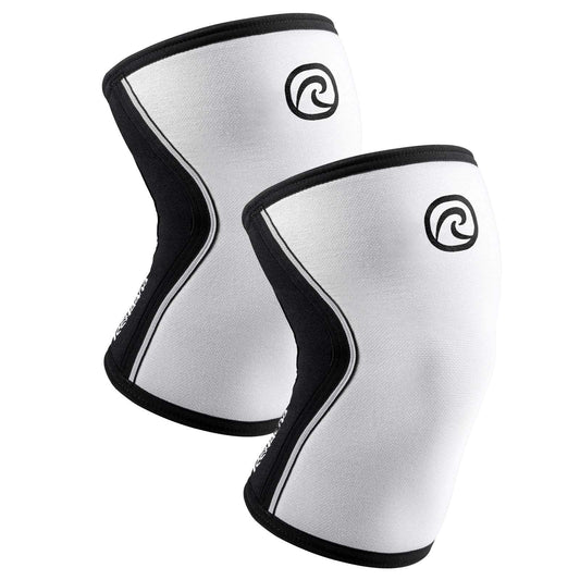 Rehband 5mm Knee Sleeves for Functional Training, Cross-Training & Powerlifting, Weightlifting Knee Support made of Neoprene, Unisex, Colour:White - 1 Pair, Size:X-Small