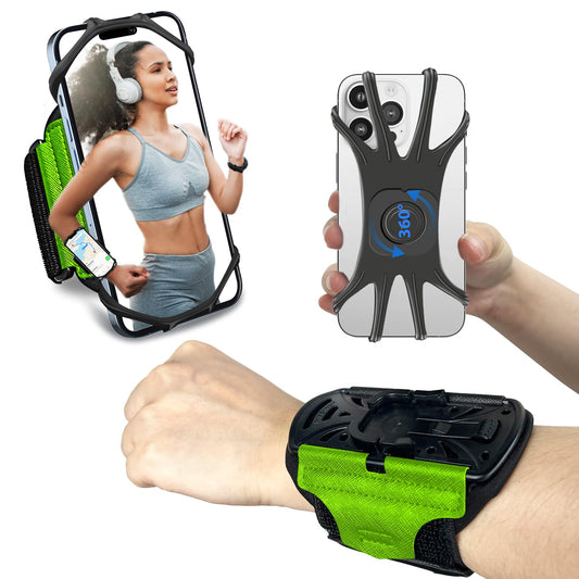 Wristband Phone Holder for Running,【360° Rotatable & Upgrade Anti-Drop】 Suitable for Mobile Phones（Fits All 4-6.5 Inch）, scanners, Portable Computers, and PDAs(Green)