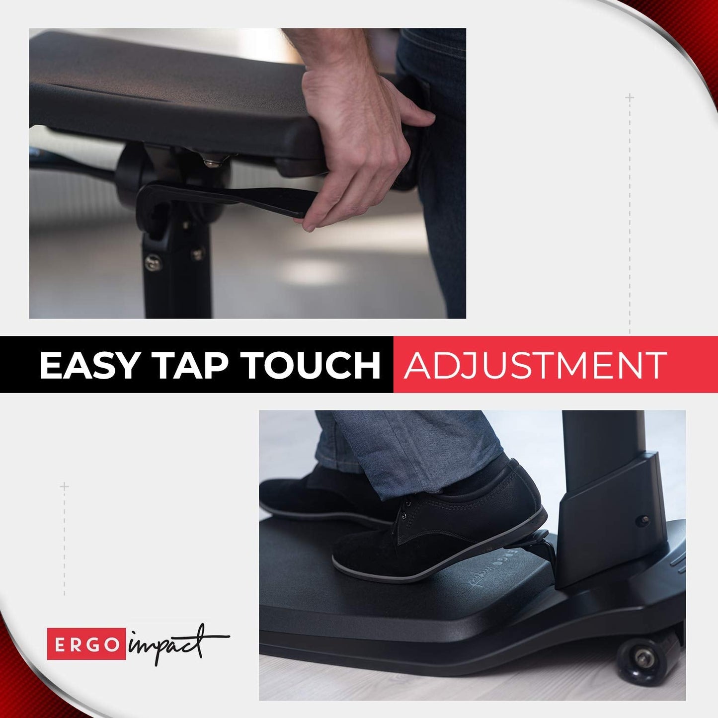 LeanRite Standing Desk Chair – Ergonomic Stool for Active Sitting & Posture Support | Adjustable Height Sit Stand Chair for Home Office Elite Upgraded Version with 3 Bonus Accessories
