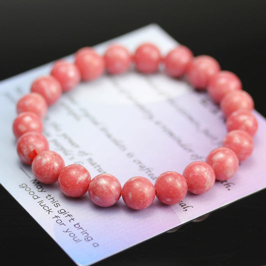SAFEINA Natural Semi Precious Gemstone Stretch Bracelet Quartz Crystal Bracelet Beads Jewelry Gift for Men, Women, Yoga Luck & Positive Energy, Birthday, Motherday, Graduation Gift– Ready to Wear 8mm