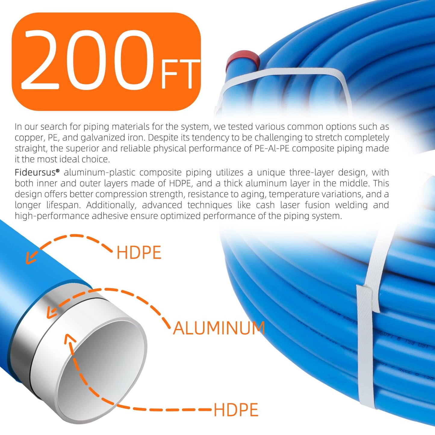 Compressed Air Piping System with 3/4 Inch ID x 200 feet 5-Way Multi-Outlet Aluminum Manifolds with individual Pressure Gauge HDPE Tubing Shop Air Line Kit, Air Compressor Line Kit | 200 PSI | 9120G