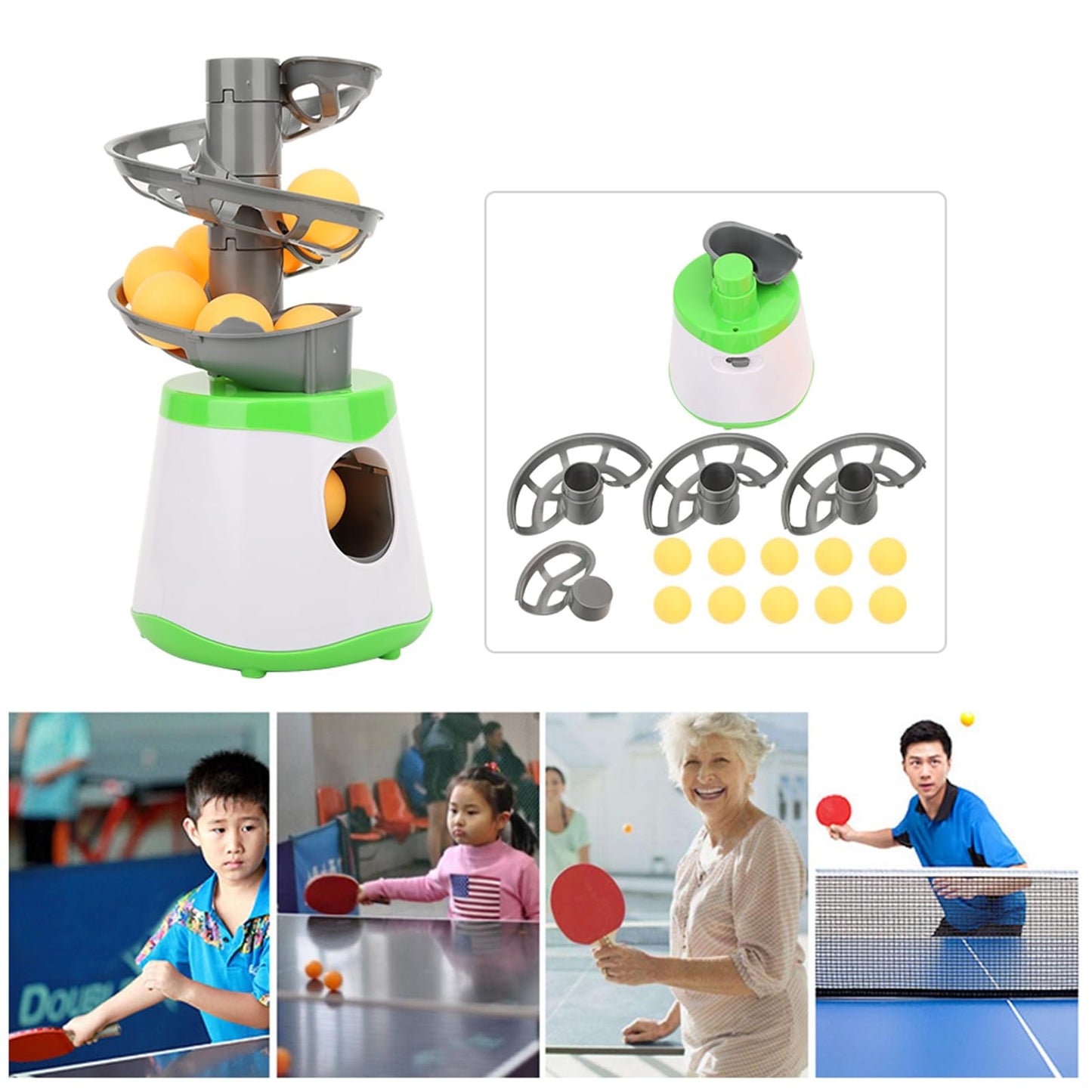 Machine, Portable Table Tennis Trainer Ball Automatic Launcher Lightweight ABS Training Machine for Children Entertainment 10 Balls Included Tennis Ball Launcher Machine