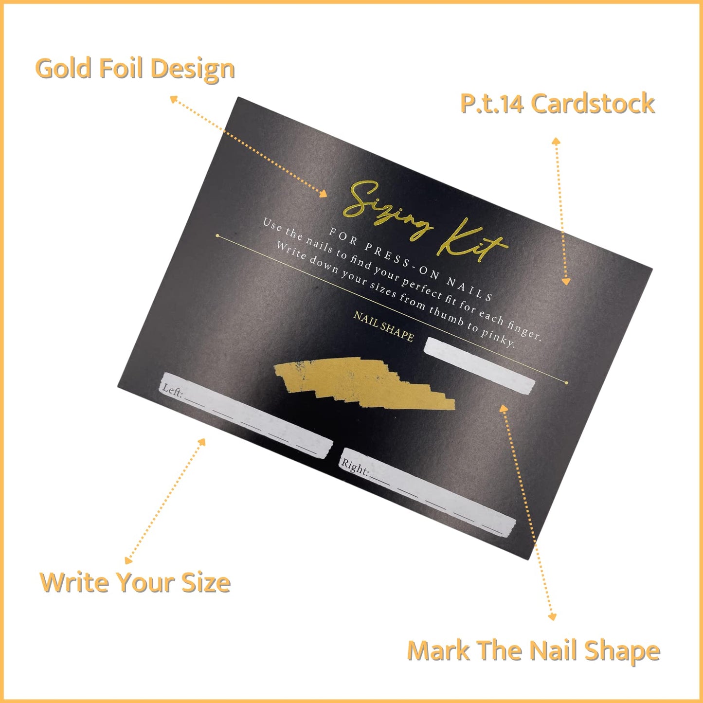 Press On Nail Sizing Card +Ocean Nail Charms Gem Kit Bundle