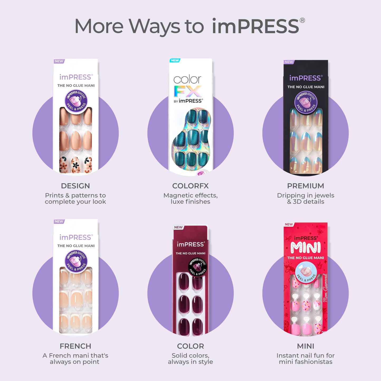 Kiss Impress No Glue Mani Press On Nails, Color, 'Maplewood', Red, Short Size, Oval Shape, Includes 30 Nails, Prep Pad, Instructions Sheet, 1 Manicure Stick, 1 Mini File (Pack of 2)