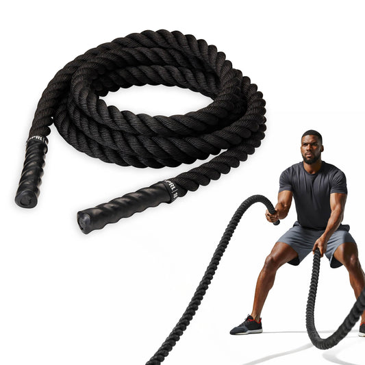 SPRI Battle Rope - Weighted Rope for Strength Training, Working Out, and High-Intensity Workouts for Building Stamina and Endurance - Durable Conditioning Rope - 18ft Long with 1.5" Thickness