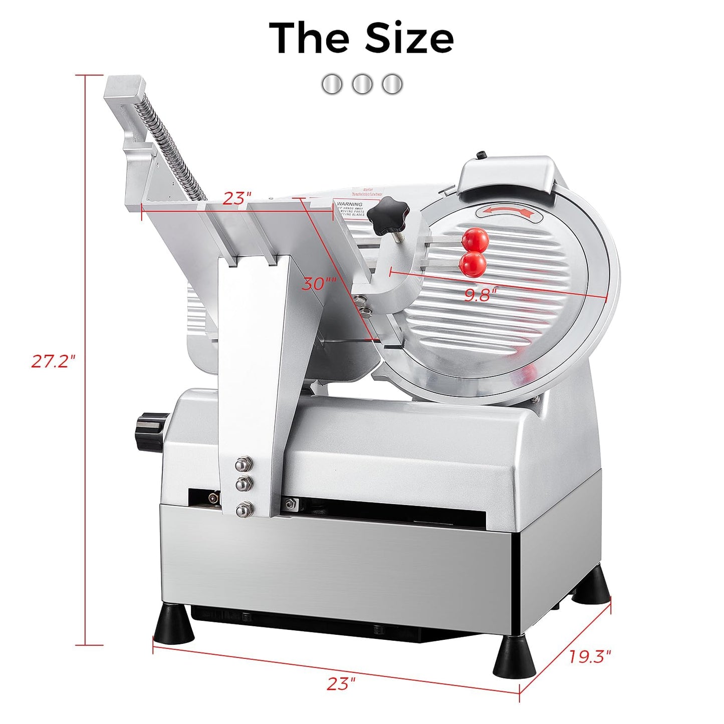 Garvee 12 inch Electric Food Slicer with Premium Electric Meat Slicer, Adjustable Thickness, Stainless Steel Blade, Meat Slicer 800W Power with 0-18mm, Meat Slicer Home and Commercial Use.