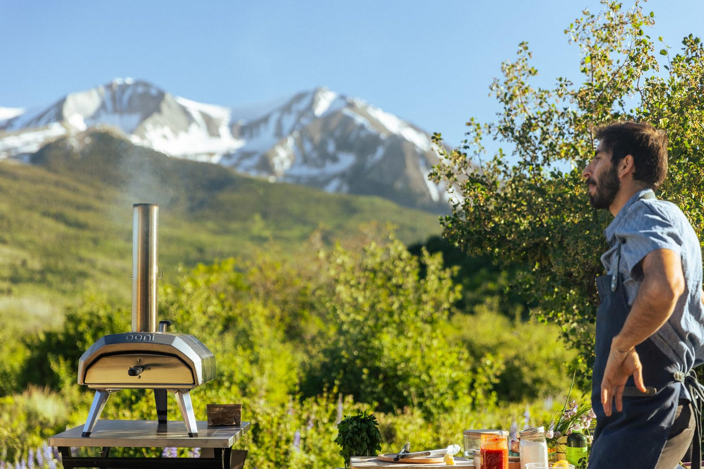 Ooni Karu 12 Outdoor Multi-fuel Pizza Oven Bundle - Includes Pizza Oven Cover, Oven Brush and Infrared Thermometer