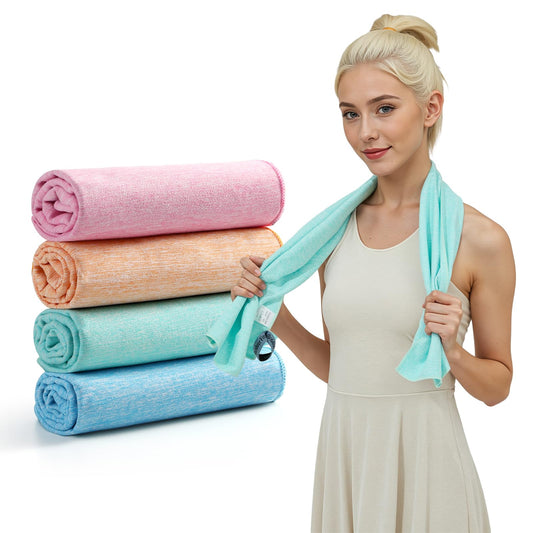 REDKISS Microfiber Workout Towels - 39 x 11inches Quick Dry, Highly Absorbing, Odor-Free, for Women & Men, Gym Towel for Hot Yoga, Tennis, Working Out, Camping, Set of 4 Colorful