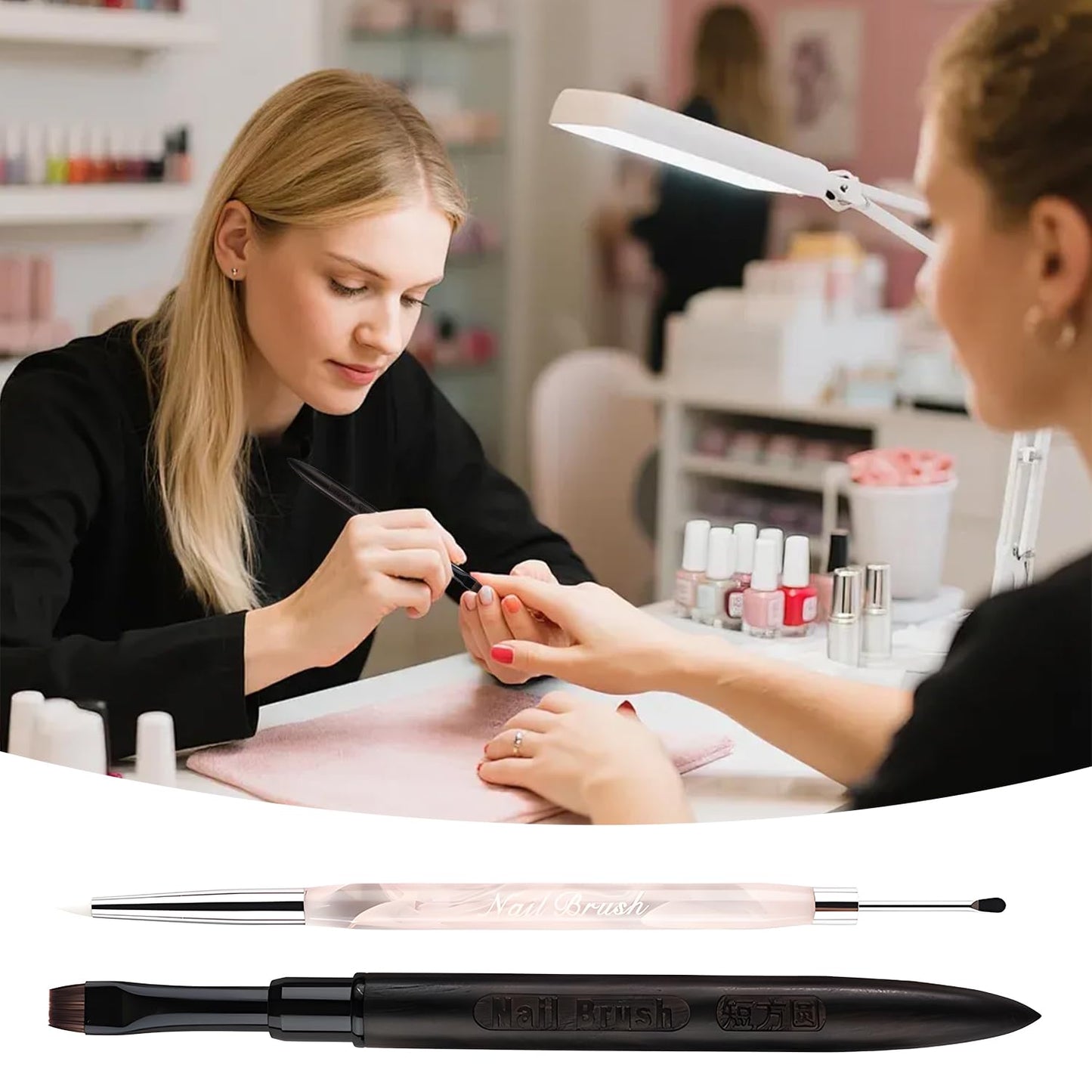 Double Nail Art Sculpture Pen: Silicone & Metal Dual Tipped Nail Brushes Silicone Nail Art Tools for Design Nail Foil Carving Drawing Shaping Effect Nail Art Pens for Home and DIY (Purple Sandalwood)
