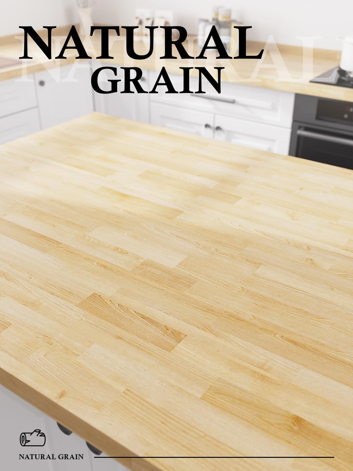 6FT Butcher Block Countertop Birch Solid Wood - 72" x 24.5" Table Top Butcher Block Cutting Board for Kitchen Island Living Dining Table Office Desk Workbench Countertop Unfinished 1.5" Th