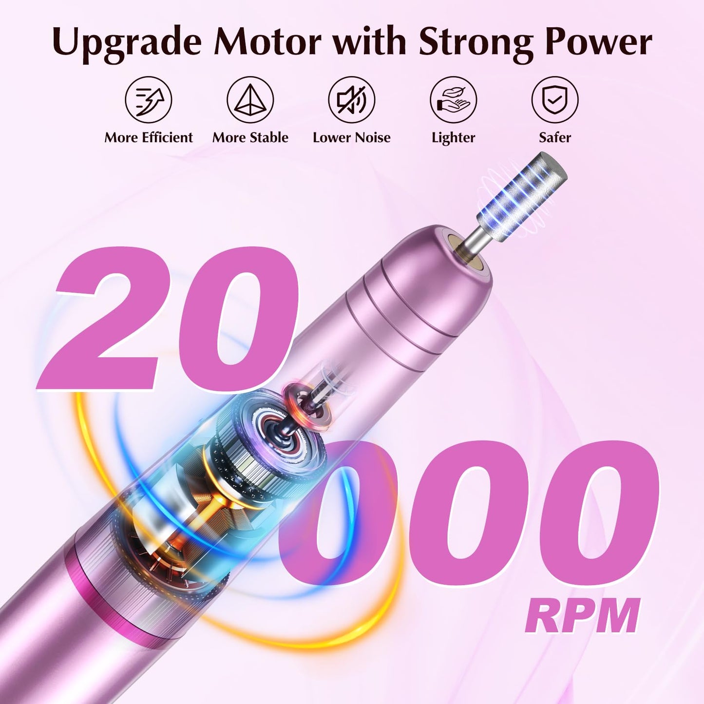 Nail Drills for Acrylic Nails Professional, Electric Nail File 11 in 1 Kit Nail Drill Machine, Portable Manicure Drill Set Efile for Acrylic Gel Nails Natural Nails, Beginners and Salon Supplies