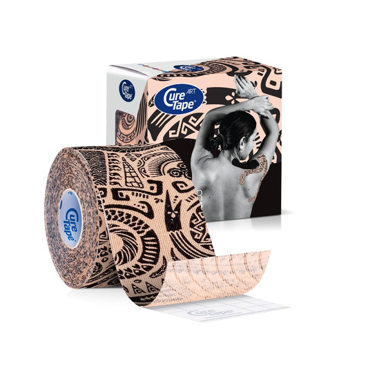 CureTape Art | Kinesiology Tape for Body Pain | Elastic Therapeutic | Waterproof Athletic | Long-Lasting Medical K (Tattoo)