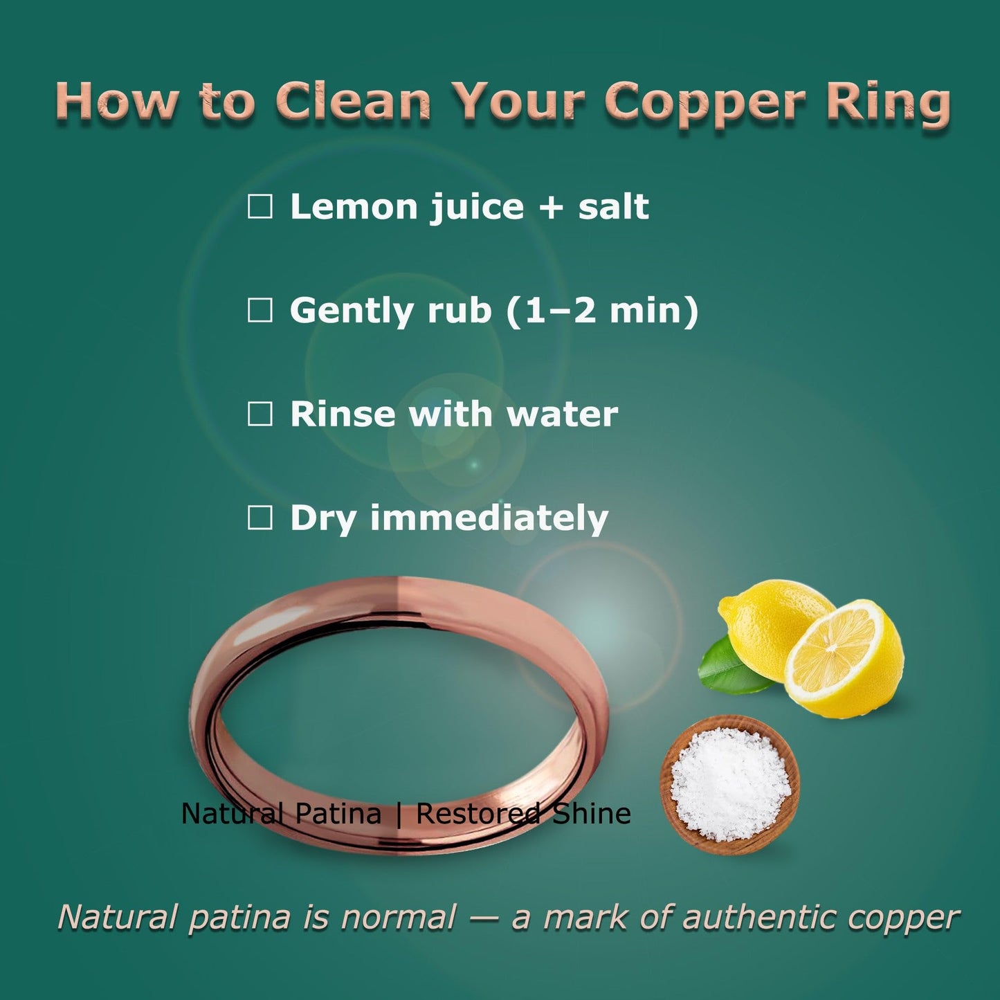 IVY & BAUBLE Pure Uncoated Solid Copper Ring for Men & Women — Lab-Tested, Raw Authentic Copper Band, Wellness Jewelry, Crafted in USA, 3mm, Size 8