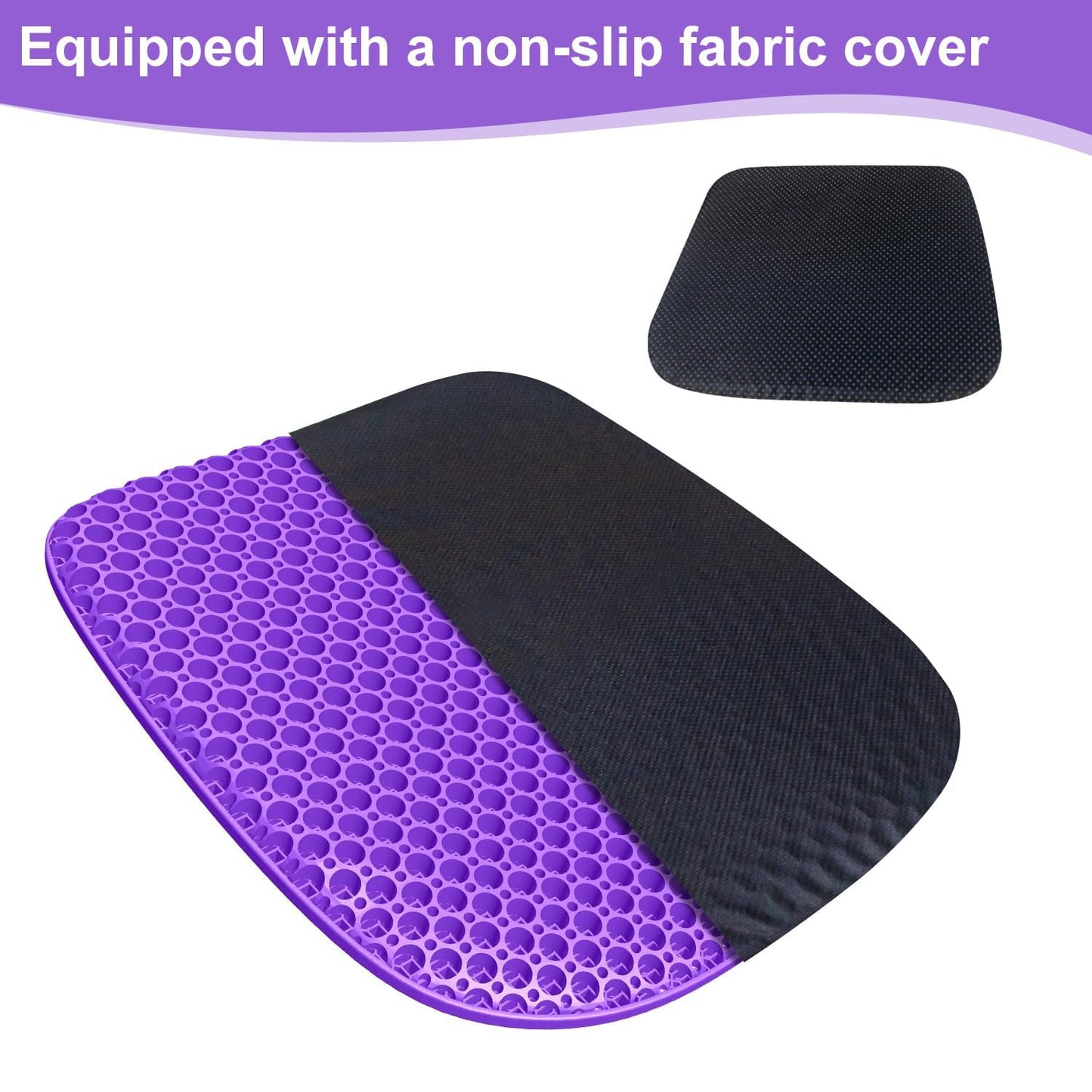 TONINT Large Gel Seat Cushion for Long Sitting with Non-Slip Cover, Soft & Breathable, Seat Cushion for Chair, Car, Office, Desk Chair, Wheelchair (17" x 15")