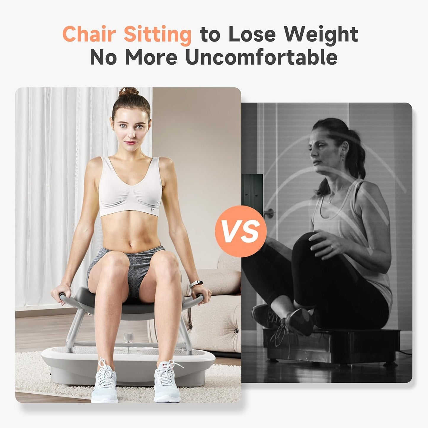 Wonder Core Rock N Fit - Vibration Plate Exercise Machine, Whole Body Vibration Platform with Seat, Body Shaker for Weight Loss, Lymphatic Drainage, Recovery, Home Fitness Equipment