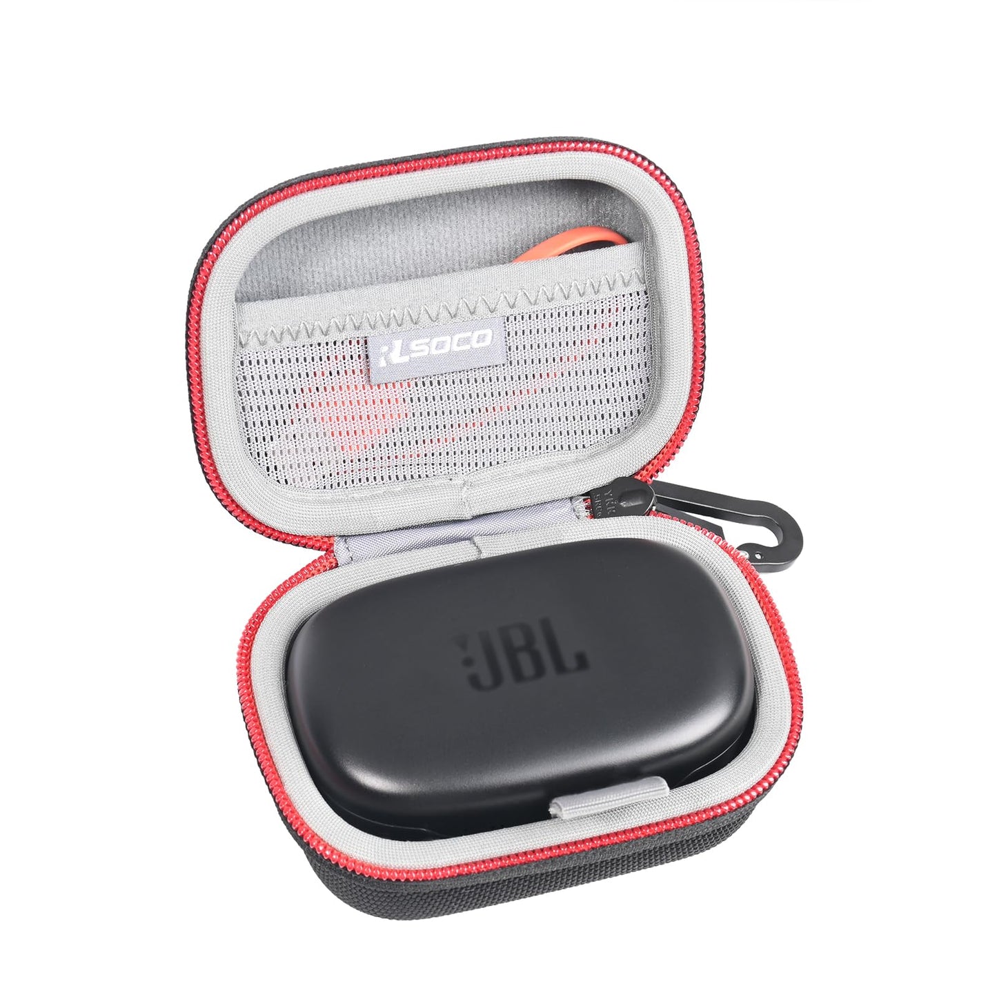 RLSOCO Hard Case for JBL Endurance Peak 3 Dust and Water Proof (IP68) True Wireless Active Earbuds | Storage Pouch with Sturdy Metal Hook | Compact Design with YKK Zipper (Case Only)