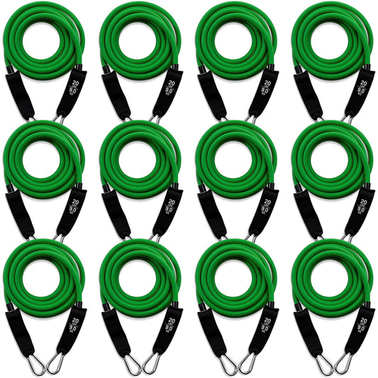 Glimin 12 Pcs Resistance Bands Set, Weight Stretch Exercise Workout Bands, Latex Elastic Straps for Men Women Working Out, Strength Training, Home Fitness(Green,20 Lbs)