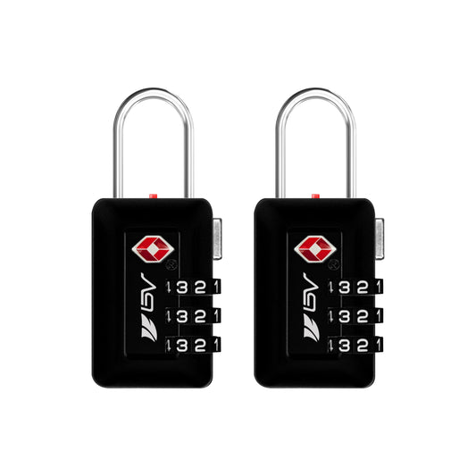 BV TSA Accepted Luggage Travel Lock, Set-Your-Own Combination Lock for School Gym Locker, Luggage Suitcase Baggage Locks, Filing Cabinets, Toolbox, Case (Black, 2 Pack)