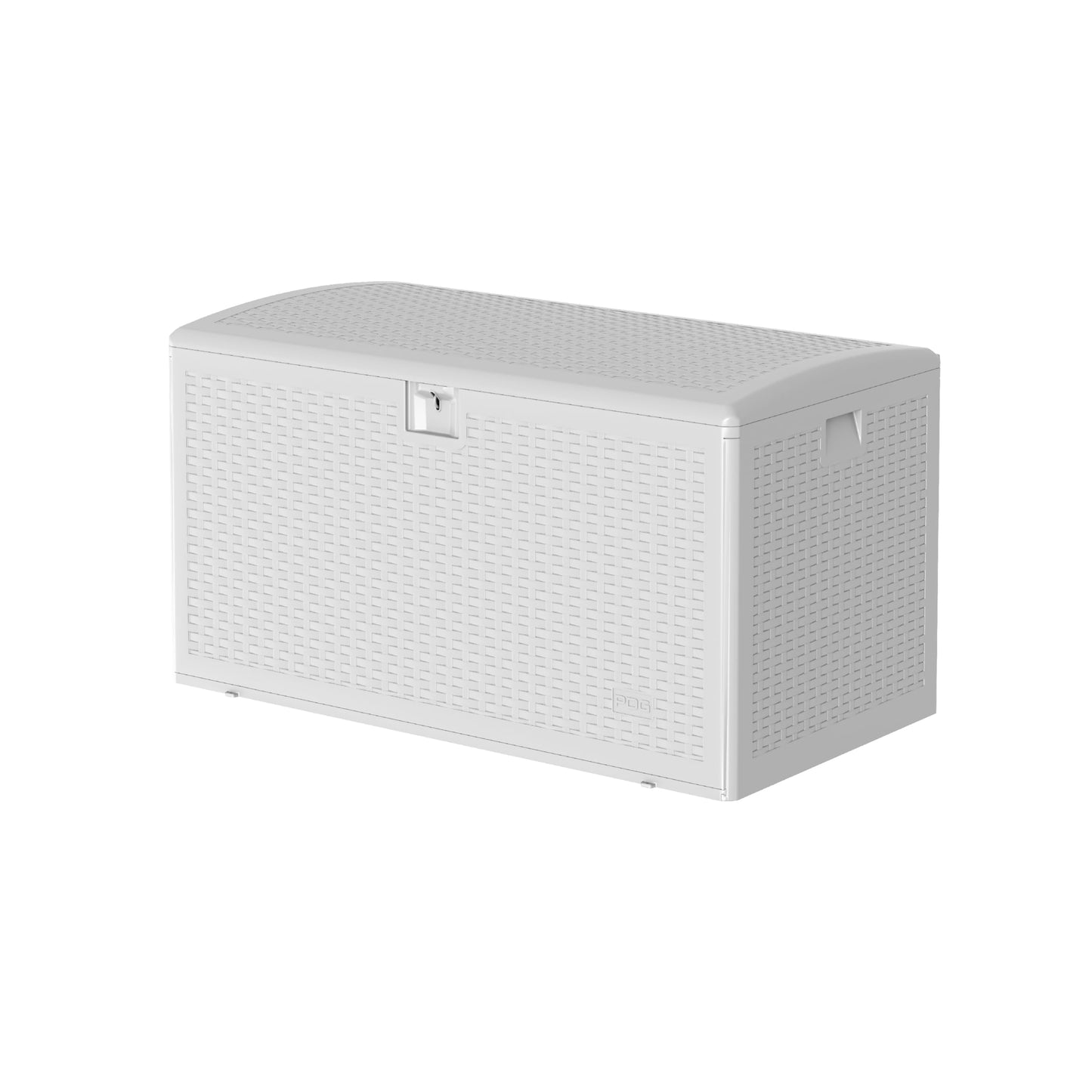 PeacefulHues 99 Gallon Waterproof Large Resin Deck Box Indoor Outdoor, Lockable Storage Container for Patio Furniture Cushions, Throw Pillows, Garden Tools, and Pool Floats, White