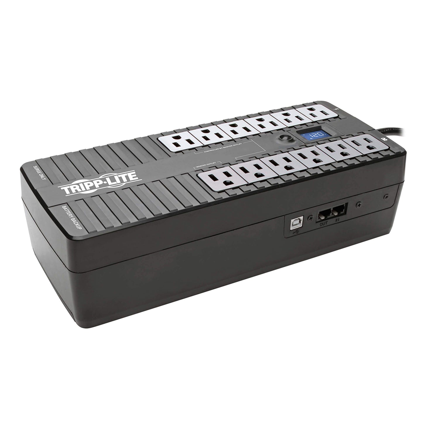 Tripp Lite 850VA UPS Battery Backup Surge Protector Efficient Energy-Star Certified, AVR, 12-Outlet Uninterruptible Power Supply, Dataline Protection, 3-Year Warranty & $100,000 Insurance (ECO850LCD)