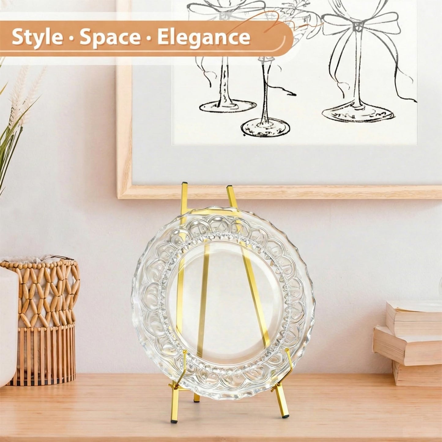 BeeCoAoo 13.3" Metal Easel Stand for Sign – Elegant Table Top Easel for Display, Heavy Duty Tabletop Picture Easel Stand for Wedding Sign, Picture Frame, and Art (Gold)