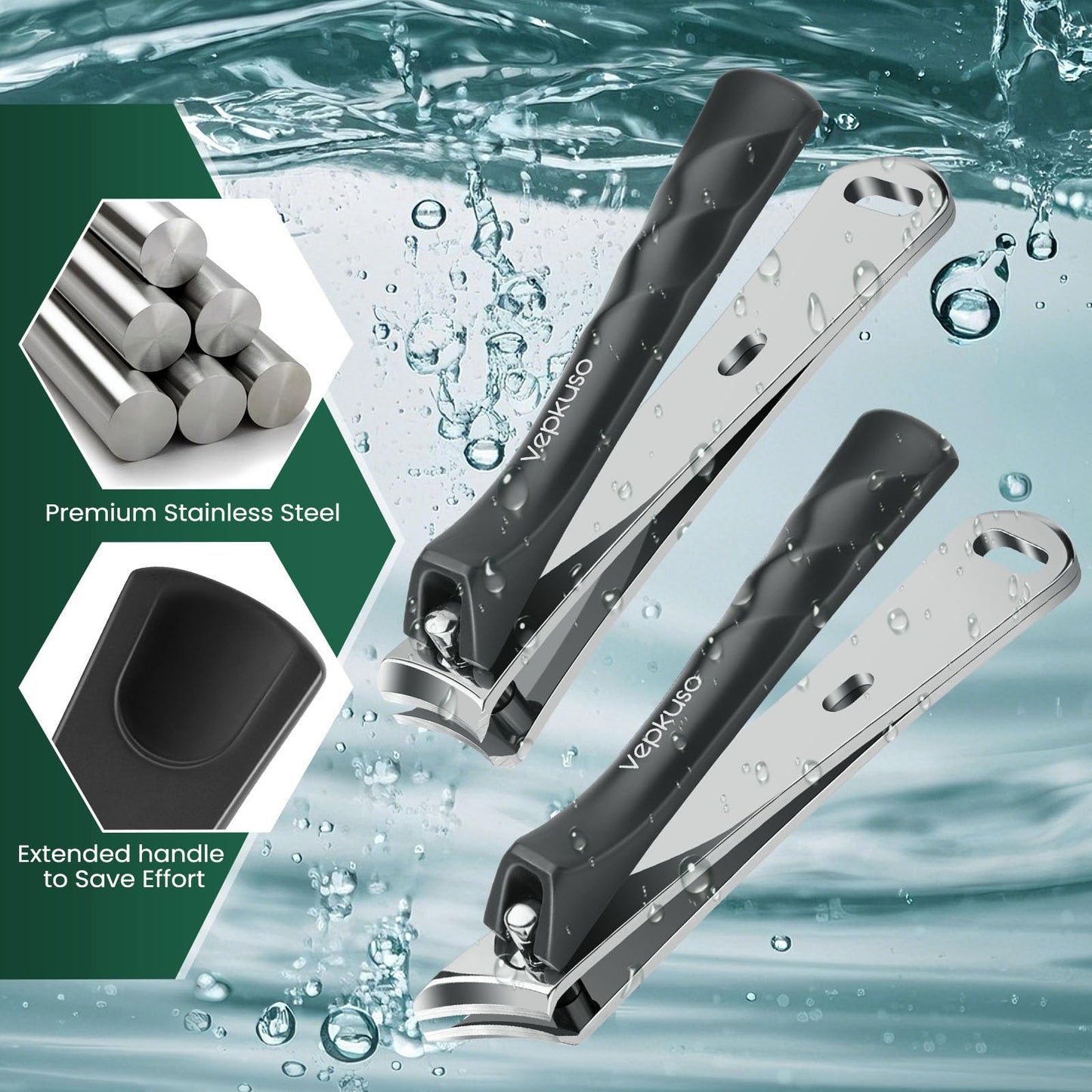 Nail Clippers Set for Men & Women – Professional Toenail Clippers for Thick Ingrown Nails, Toenail Clippers for Seniors, Ultra Sharp Stainless Steel Fingernail Clipper & Nail Cutter, Gift Idea