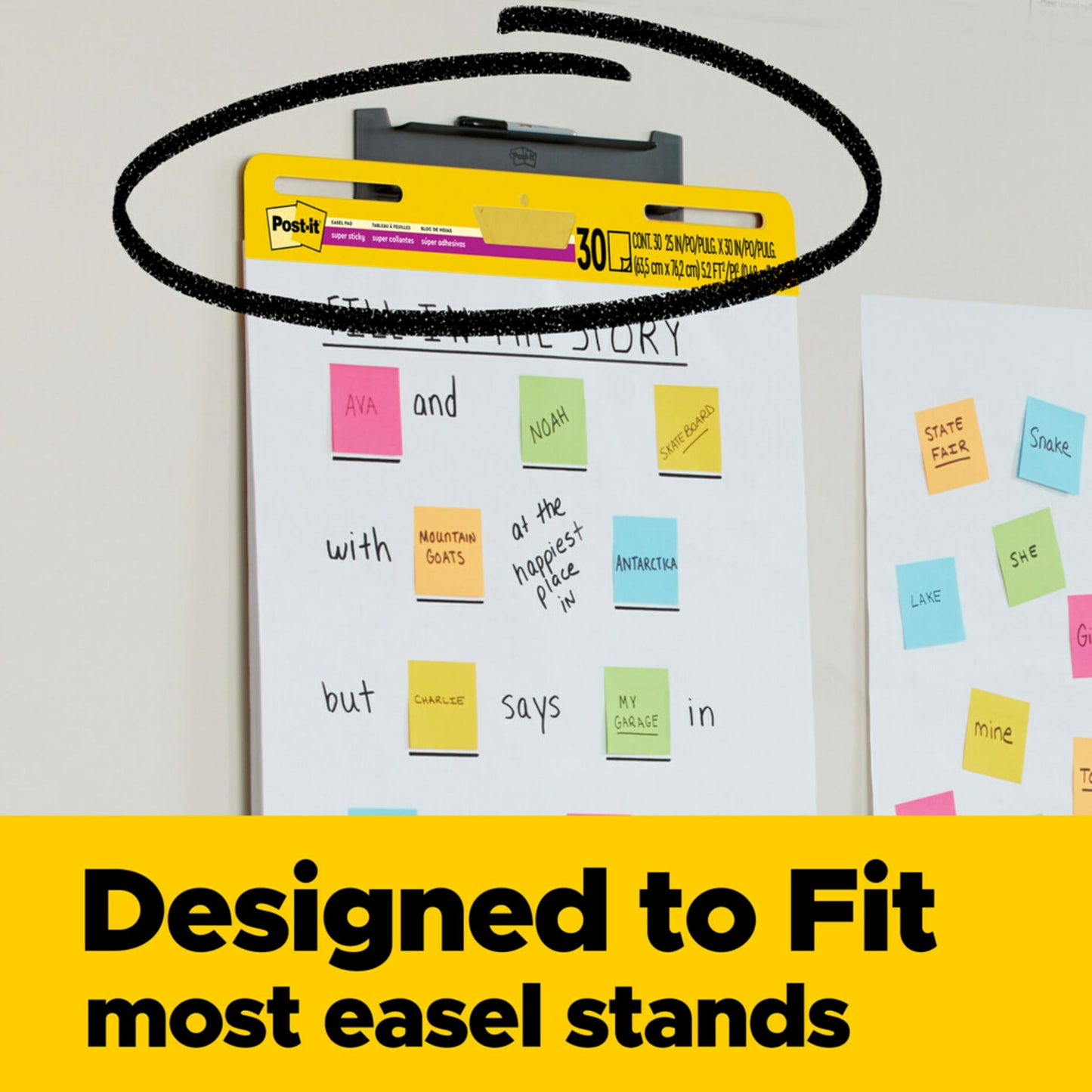 Post-it Super Sticky Easel Pad, 25 x 30 Inches, 30 Sheets/Pad, 6 Pads, Large White Premium Self Stick Flip Chart Paper, Super Sticking Power (559VAD6PK)