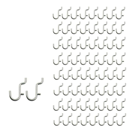 i-FKM 100PCS Metal Pegboard J Hook Accessories Peg Board Wall Display Assortment for Jewelry Organizer Hanging Tools