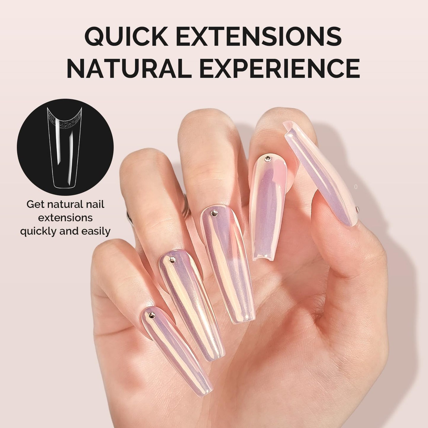 MelodySusie Long Ballerina X Nail Tips - 600Pcs Clear Acrylic, Half Matte Full Cover Press on Nails for DIY Extension & Salon Use, 12 Sizes Pre-Shaped for Long-Lasting Manicure
