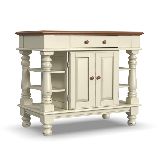Homestyles Americana Antique Oak Island with Storage, 42"W