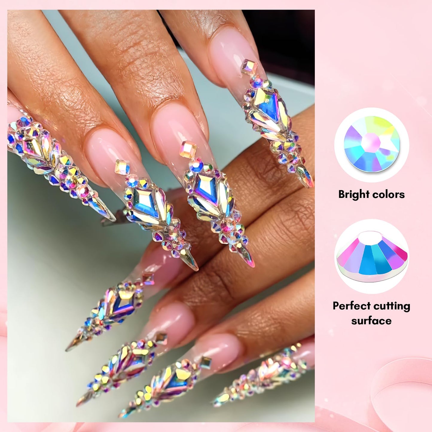Makartt AB Rhinestones Gel Nail Glue for Gems, 8ML with Half-Round Pearl & Rhinestone Picker Tweezers, Strong Adhesive for Nail Gems, Diamond Art & Nail Charms Decoration