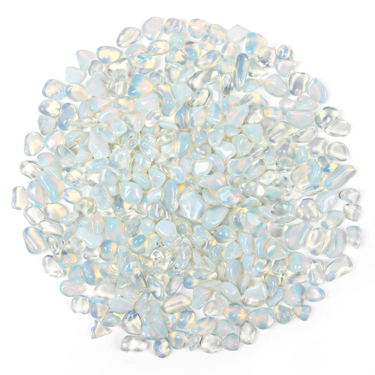 1.1lb Crushed Opal Crystal Tumbled Chips-Opal Healing Crystals Chips Bulk, Crushed Crystal Gemstones for Crafts, Beautiful Package for Gift (Opal)