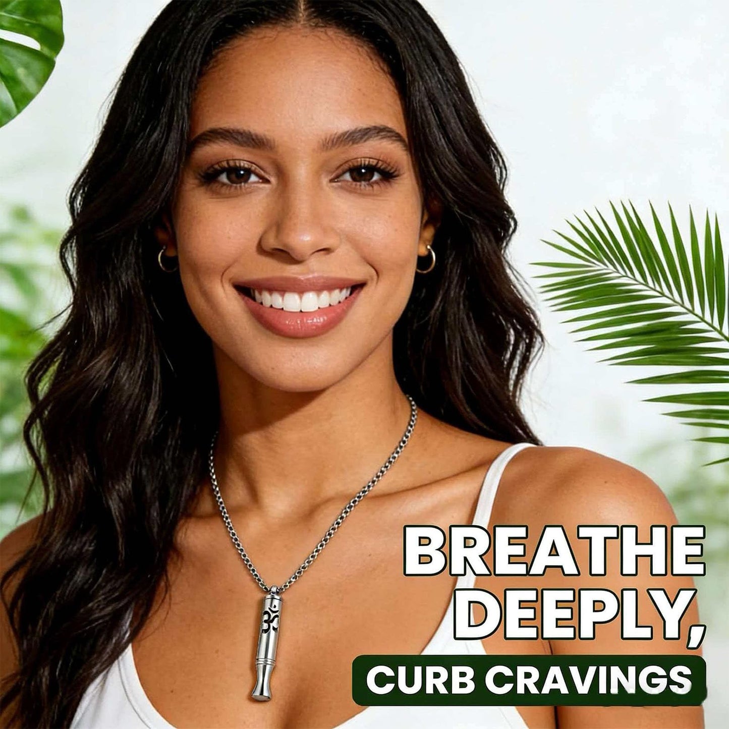 phaxud Stainless Steel Mindful Breathing Necklace with Aromatherapy Diffuser & Guided Meditation Cards, Calming Relaxation Tool for Meditation & Healthy Habit (Necklace with card, Rainbow)