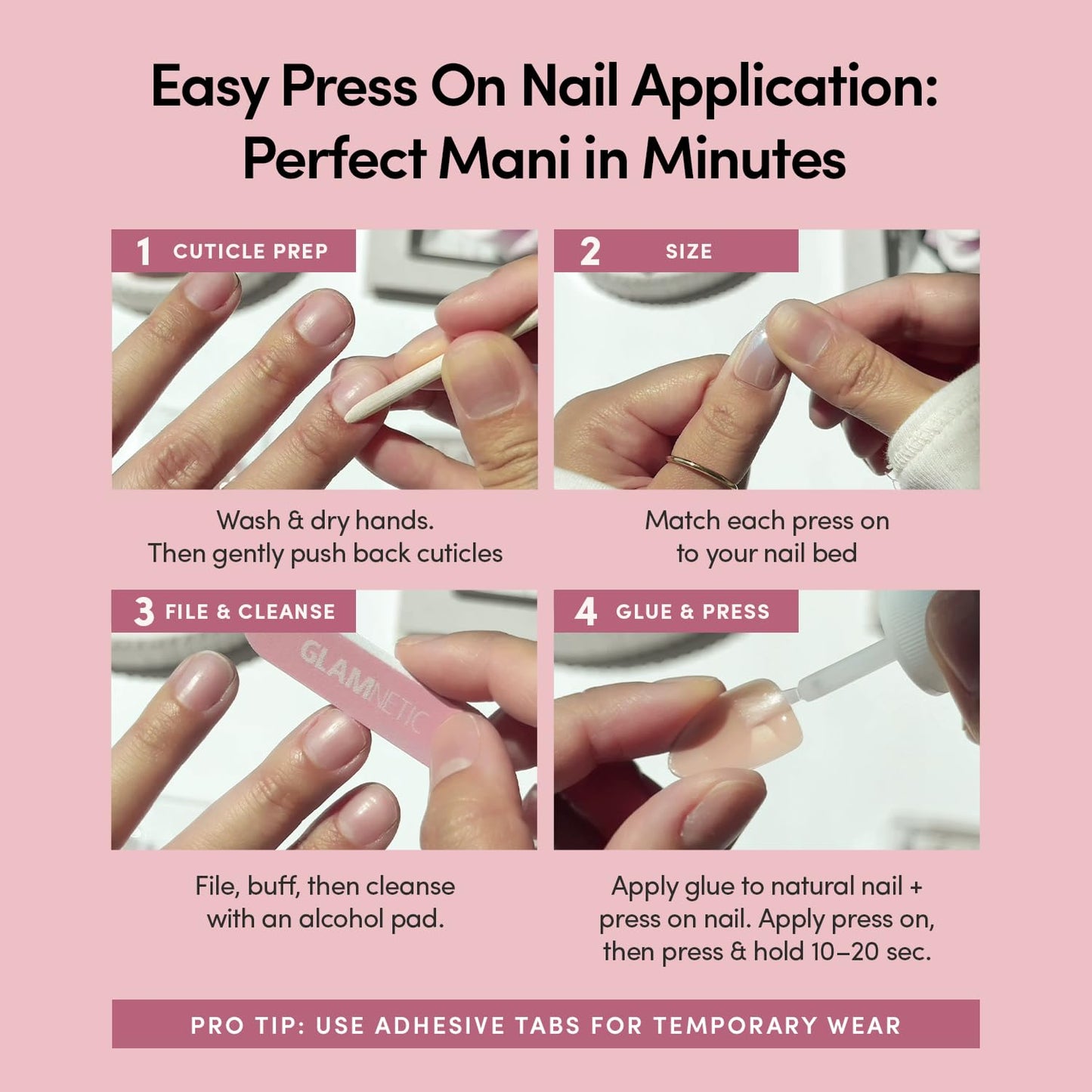 Glamnetic Short Almond Press-On Nails Bundle - Sunbaked, Sunset Tide, Orange Pop & Midnight Teal | Tropical Nails, 3D Nail Art, French Tips, and Salon-Quality Nail Finishes