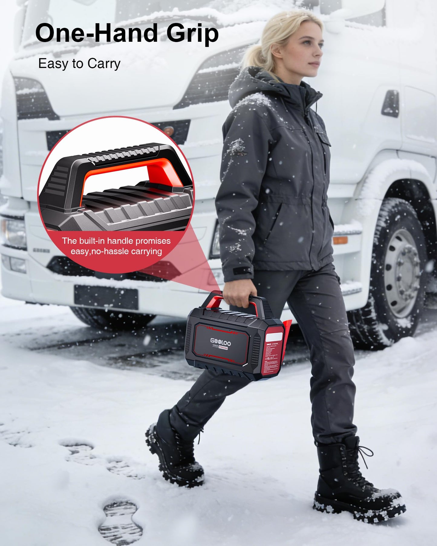 GOOLOO GT Truck PRO 10000A Jump Starter with 65W Fast Charge, 64000mAh Portable Car Battery Booster Power Pack (for All Gas All Diesel), 12V Jump Box with LED Light, Thickened Jumper Cable & Light
