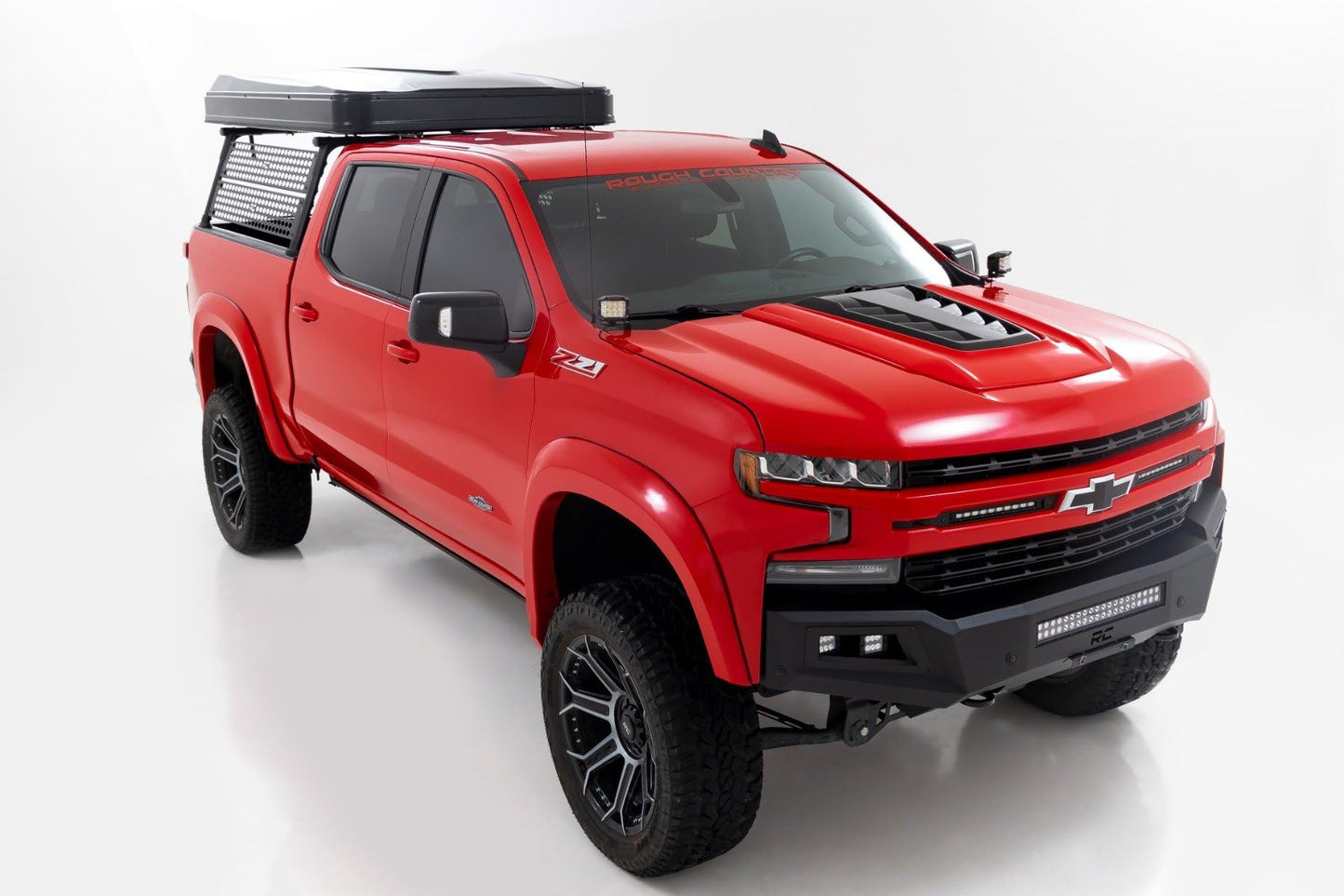 Rough Country Full-Height Bed Rack for Chevy Silverado 1500 (2019–2026 & Refresh) 5'8" Short Bed - Modular Aluminum Truck Rack for Cargo Racks, Rooftop Tents, Ladders & Overland Gear