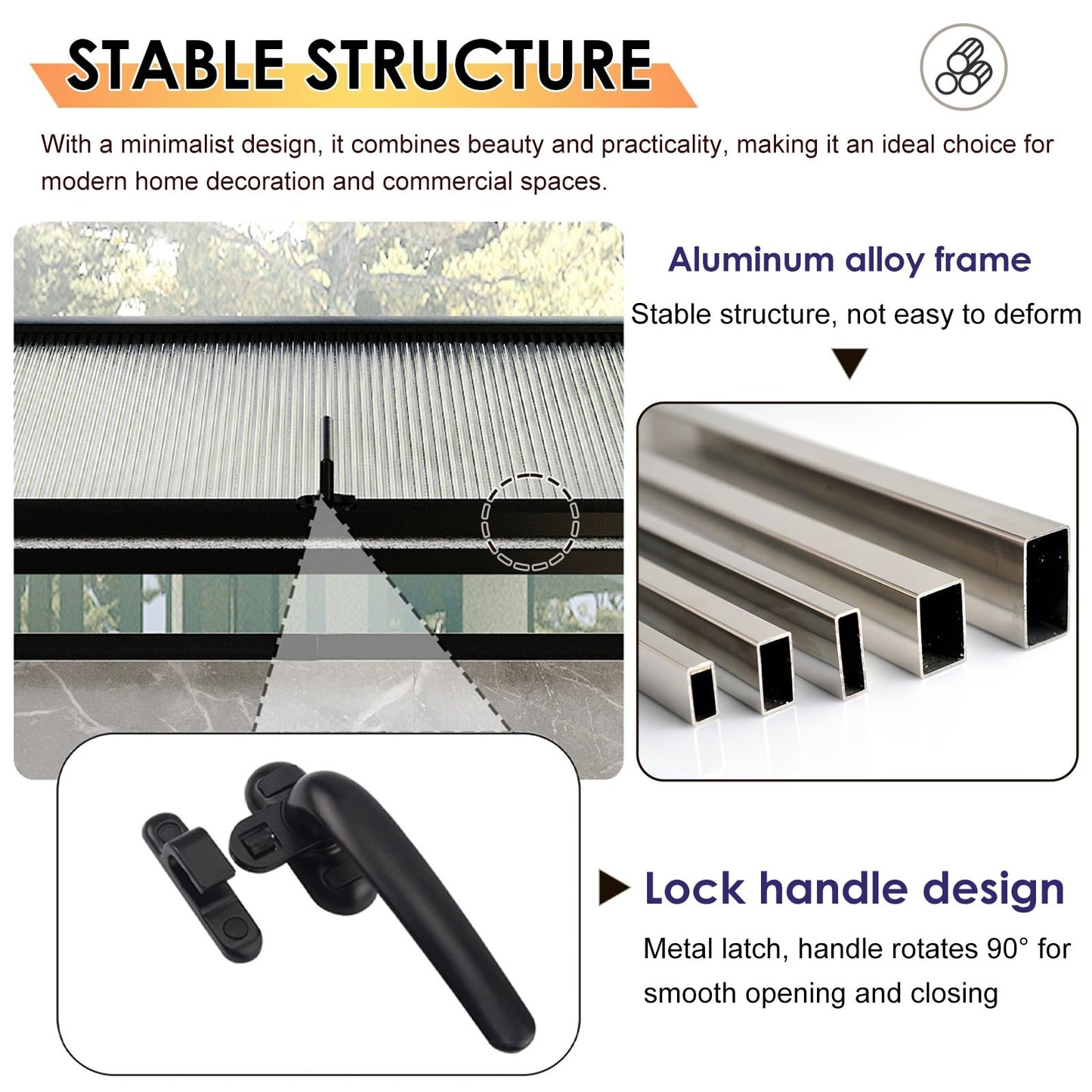 Basement Window With Tempered Glass,Bathroom Adjustable Ventilation,360° Rotating,Home Replacement Aluminum Casement For Sheds,Customizable Size