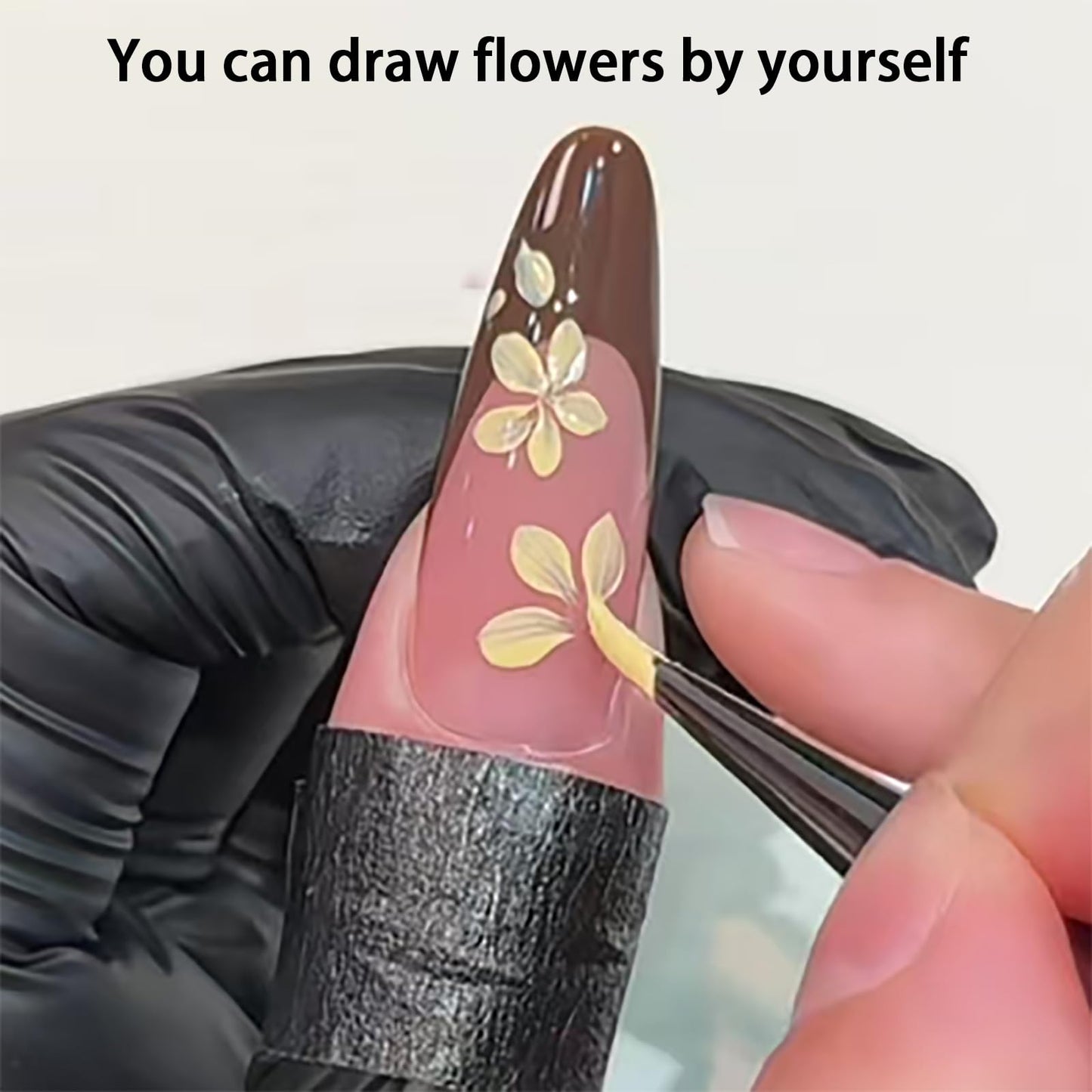 Nail Brush for Drawing Petals and Butterflies, Watercolor Paint Brushes for Oil Painting, Acrylic Paint Brushes（1 PACK） (Tan)