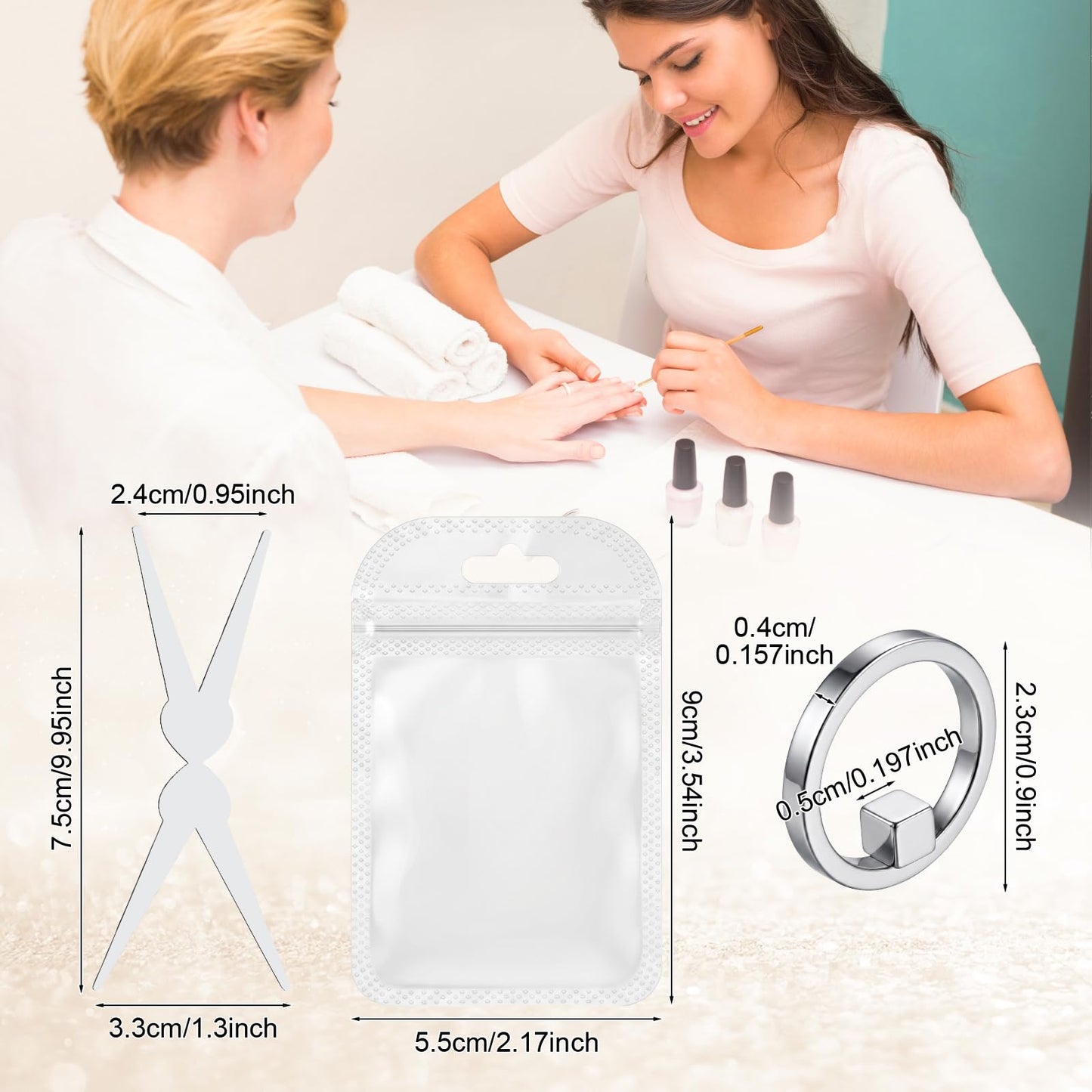 TOSHOW Ring-Shaped Cat Eye Magnet for Nails, 2026 New 3-in-1 Hollow Circular Magnet Tool with Wide Beam & French Design, Portable Y & Ring Magnet Set for Home DIY, Beginners & Nail Artists (1 Set)