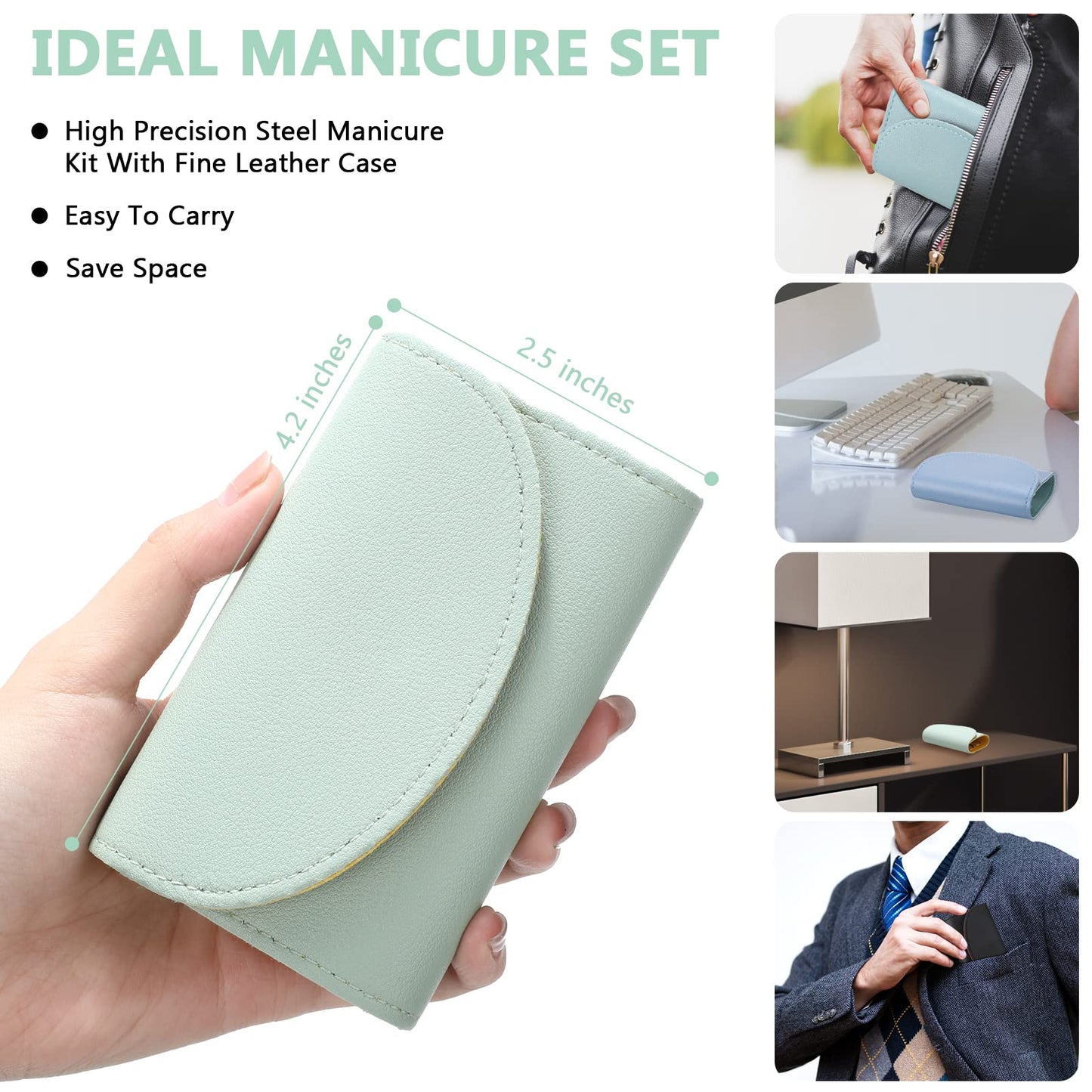 Lanties 12 Set Manicure Set Bulk Mini Manicure Nail Clipper Kit 7 in 1 Stainless Steel Professional Nail Care Pedicure with Travel Portable Bag Grooming Kits for Women Men Home(Multi Color)