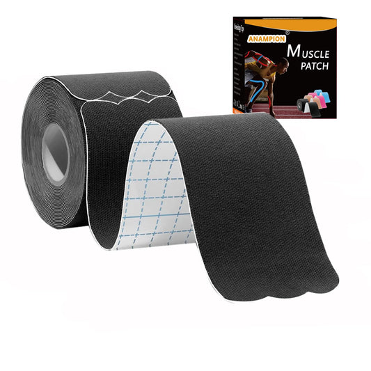 Kinesiology Tape Pro Precut 20 Strips Athletic Sports Waterproof Breathable Latex Free Tape for Ankle Wrists Knee Elastic Running Tennis Swimming Football Sports Activities Tapes (Black)