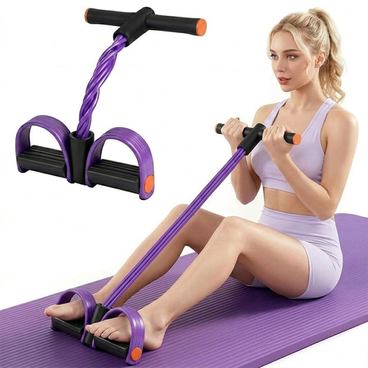 JQTEOYW Pedal Resistance Band with Handle, Upgraded 6-Tube Pedal Puller Resistance Band for Sit Up Exercise Equipment, Fitness Exercise Bands for Women Slimming, Abdomen, Waist, Hands, Legs