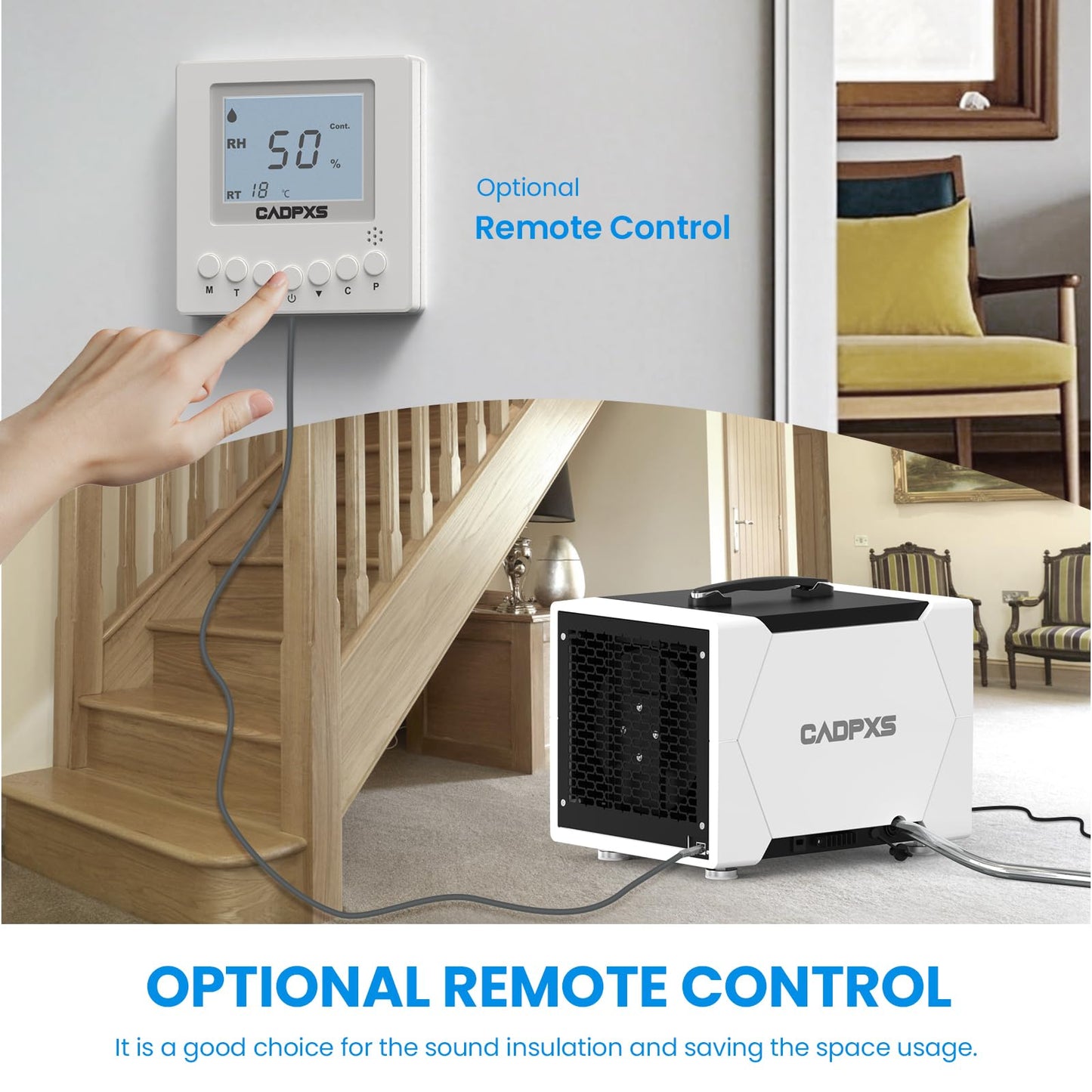 CADPXS Crawl Space Dehumidifier with Pump and Drain Hose, 80 Pint Crawlspace Dehumidifier for Commercial, Basement, Water Damage Use, Auto Defrost, Memory Start, cETL Certified, Up to 1000 Sq Ft