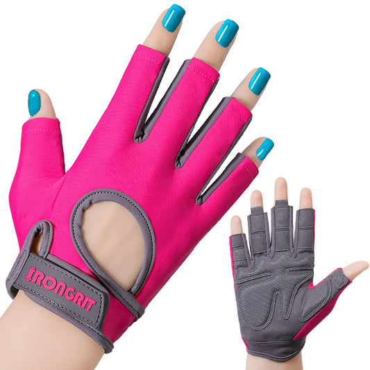 IRONGRIT Breathable Workout Gloves for Women, Thick Padded Weight Lifting Gloves, Full Palm Protection & Extra Grip for Women Gym, Rowing, Fitness Training and Hanging (Medium)