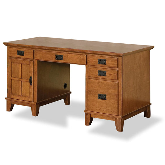 Homestyles Arts & Crafts Cottage Oak Pedestal Desk