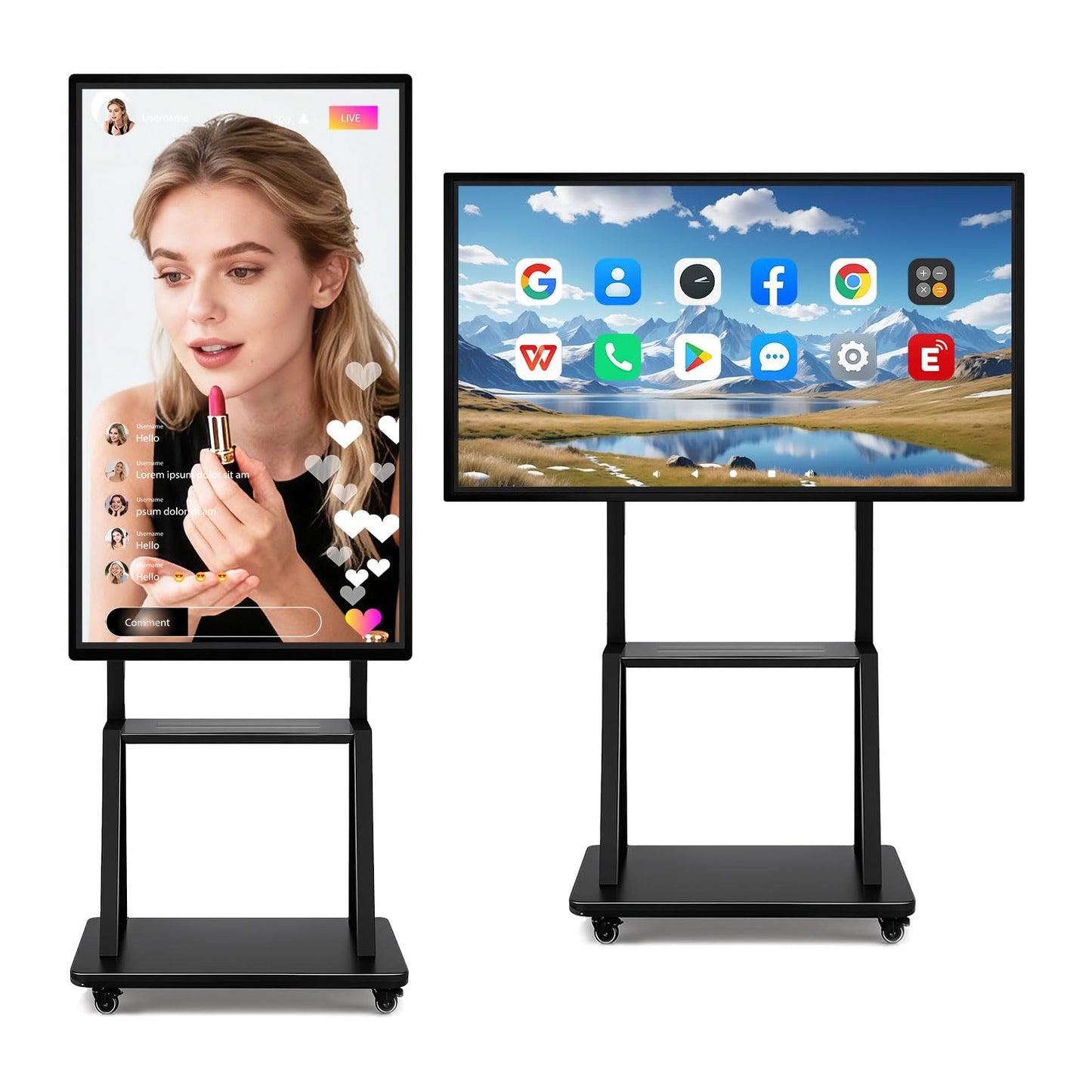 JYXOIHUB Smart Board, 49 Inch Digital Electronic Whiteboard with 8-Core CPU, Support 8K UHD Decoding, Smartboard for Classroom, Screen Mirroring for Live Streaming, Advertising(Board Only)