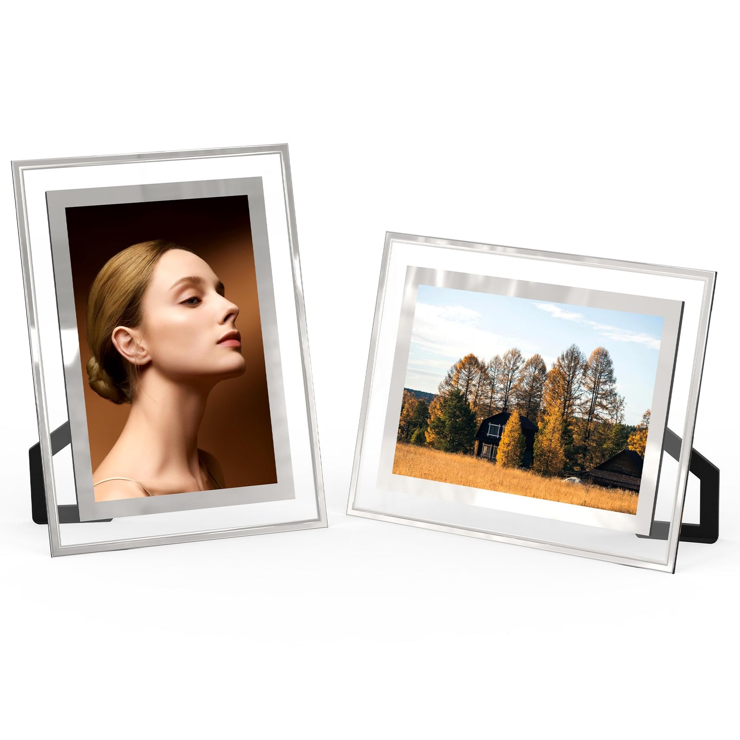 ECBEITF 4x6 Picture Frames Set of 2, Desktop Clear Glass Photo Frame Horizontal or Vertical Display for Landscape, Portrait, Wedding, Pet Photos