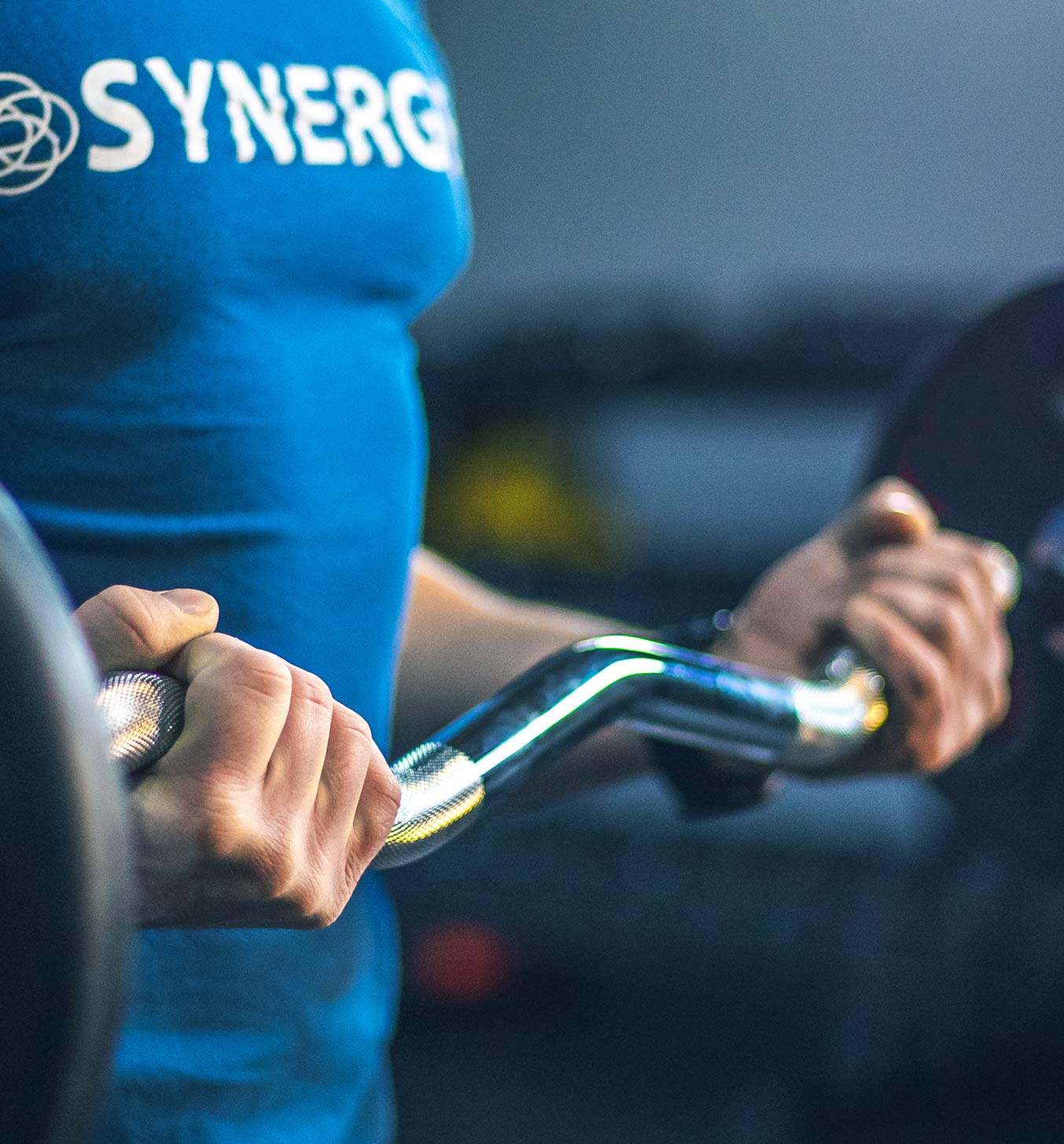 Synergee Fixed 10LB Easy Curl Bar - Pre Weighted Curved Steel Bar with Rubber Weights
