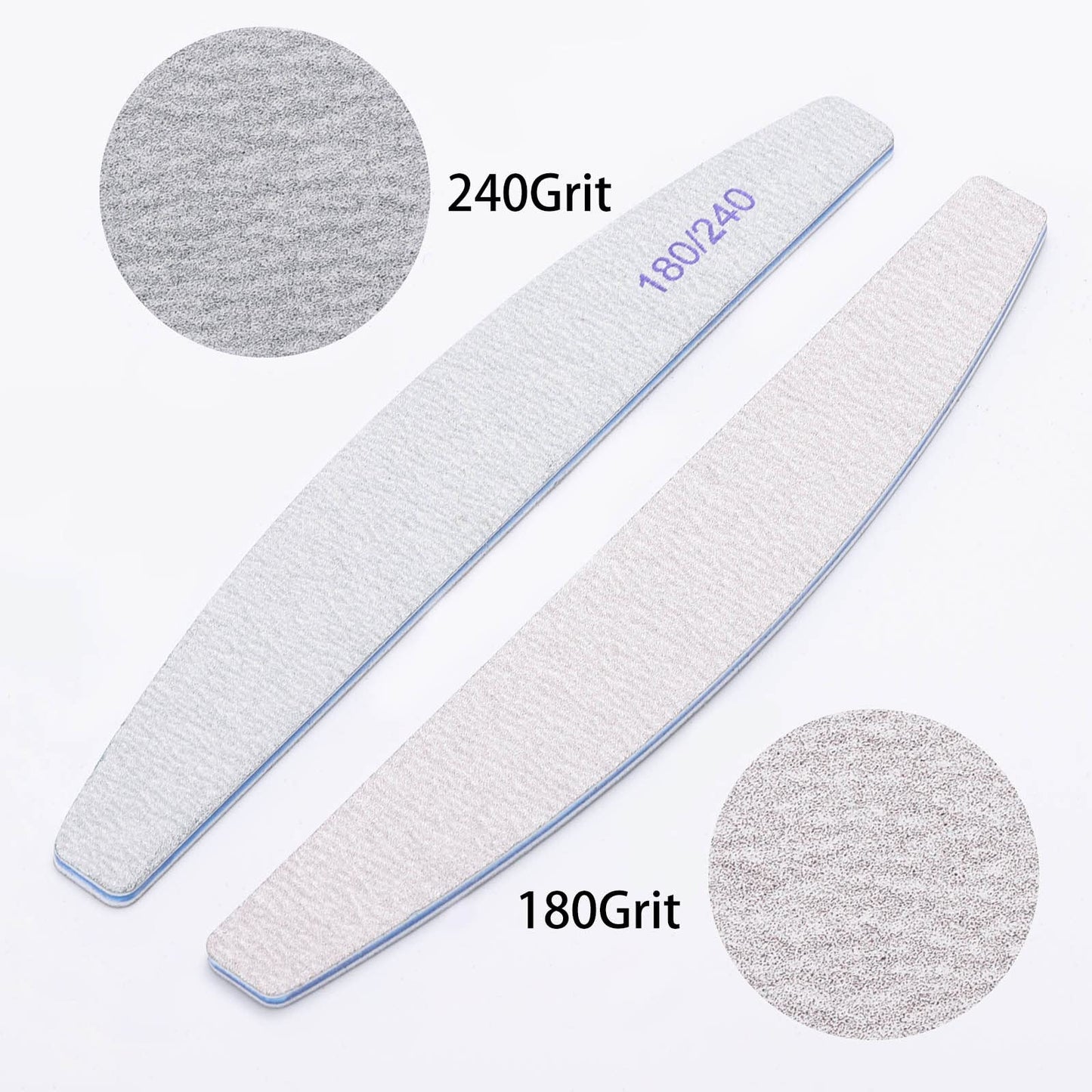 100 Pieces 180/240 Grit Nail Files for Natural Nails, Nail Buffers Double Sided Emery Boards