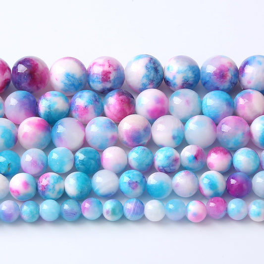6MM 60PCS Blue Rose Persian Jade Spacer Loose Beads for Jewelry Making DIY Bracelet Necklace